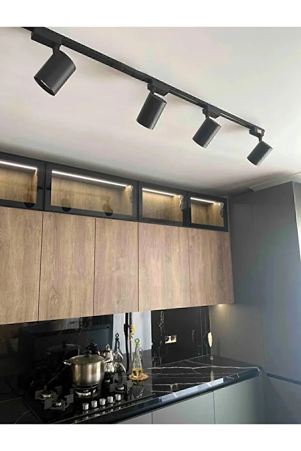 Siyah Kasa Ve Günışığı 4 Adet 270 Derece Dönen Led Ray Spot Lamba